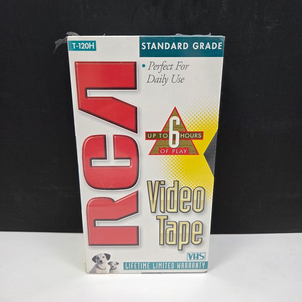RCA VHS Video Tape T-120H Standard Grade 2 Pack 6 Hour Sealed New Vintage Tapes